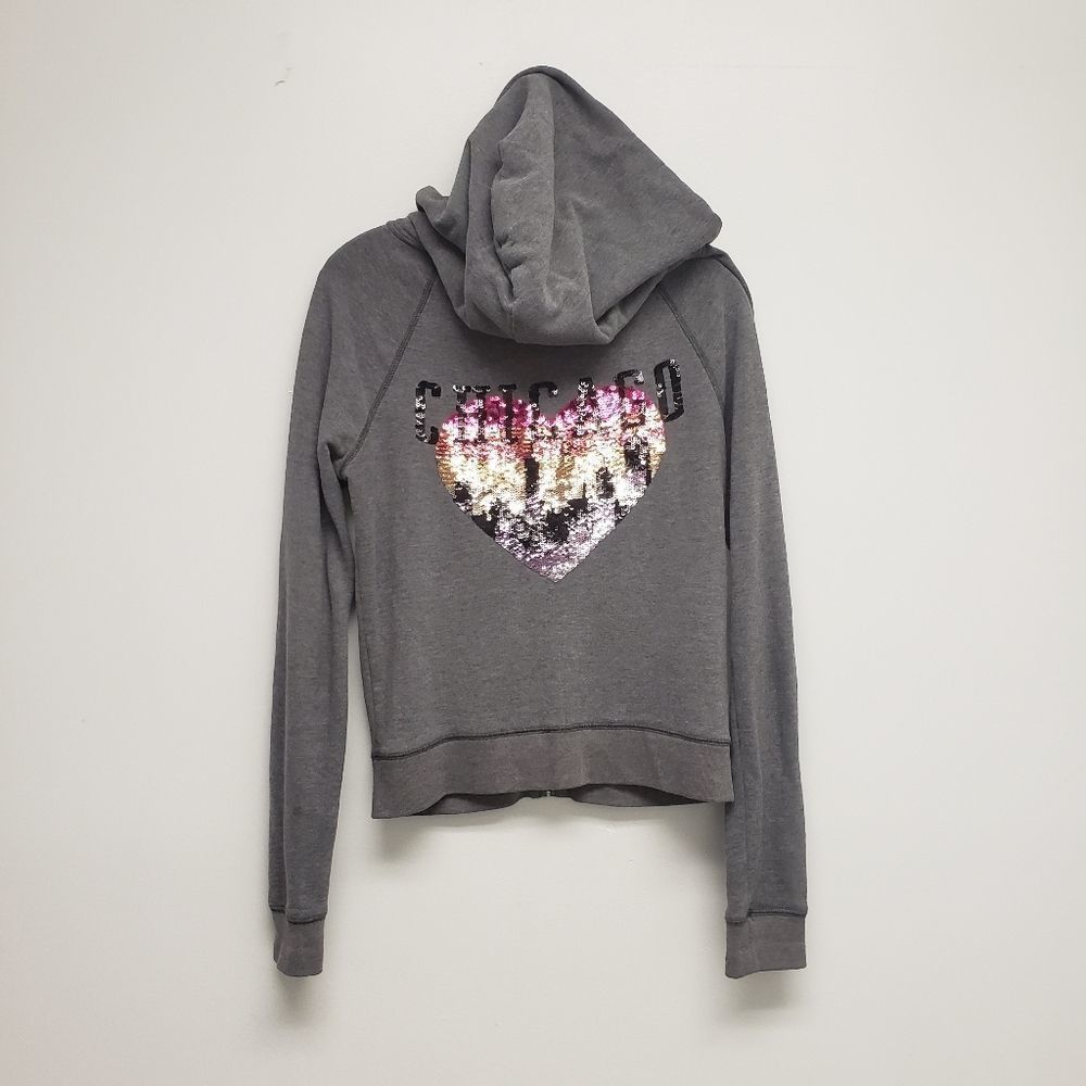 PINK Victoria's Secret Chicago Destination Skyline Bling Hoodie Size Small